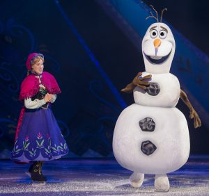 Anna and Olaf are two of the many characters featured during "Disney on Ice: Let's Celebrate." (All photos courtesy of Feld Entertainment)